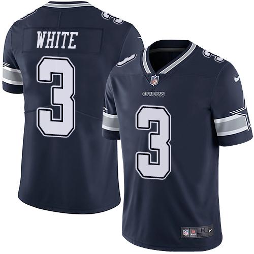 Nike Dallas Cowboys #3 Mike White Navy Blue Team Color Stitched NFL Vapor Untouchable Limited Jersey