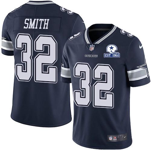 Nike Dallas Cowboys #32 Saivion Smith Navy Blue Team Color Stitched With Established In 1960 Patch NFL Vapor Untouchable Limited Jersey