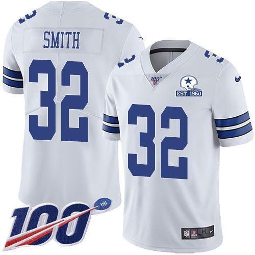 Nike Dallas Cowboys #32 Saivion Smith White Stitched With Established In 1960 Patch NFL 100th Season Vapor Untouchable Limited Jersey