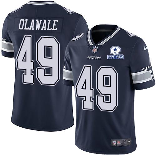 Nike Dallas Cowboys #49 Jamize Olawale Navy Blue Team Color Stitched With Established In 1960 Patch NFL Vapor Untouchable Limited Jersey