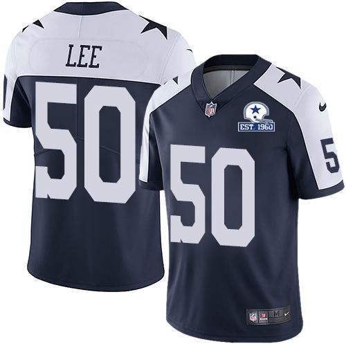 Nike Dallas Cowboys #50 Sean Lee Navy Blue Thanksgiving Stitched With Established In 1960 Patch NFL Vapor Untouchable Limited Throwback Jersey
