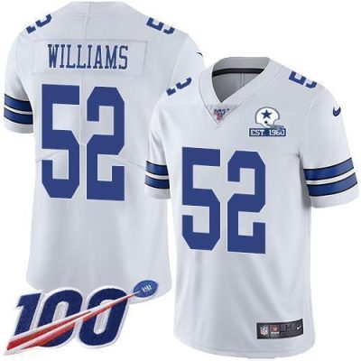 Nike Dallas Cowboys #52 Connor Williams White Stitched With Established In 1960 Patch NFL 100th Season Vapor Untouchable Limited Jersey