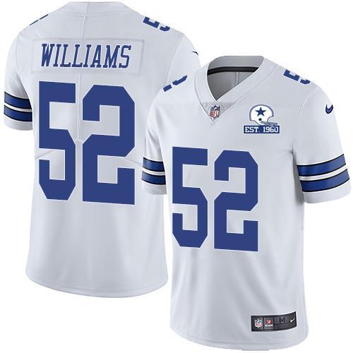Nike Dallas Cowboys #52 Connor Williams White Stitched With Established In 1960 Patch NFL Vapor Untouchable Limited Jersey