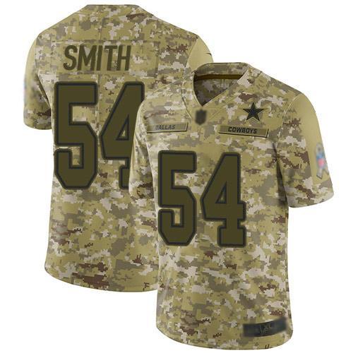Nike Dallas Cowboys #54 Jaylon Smith Camo Stitched NFL Limited 2018 Salute To Service Jersey