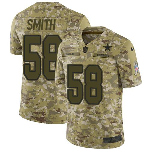 Nike Dallas Cowboys #58 Aldon Smith Camo Stitched NFL Limited 2018 Salute To Service Jersey