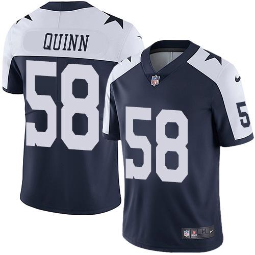 Nike Dallas Cowboys #58 Robert Quinn Navy Blue Thanksgiving Stitched NFL Vapor Untouchable Limited Throwback Jersey