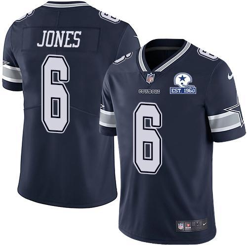 Nike Dallas Cowboys #6 Chris Jones Navy Blue Team Color Stitched With Established In 1960 Patch NFL Vapor Untouchable Limited Jersey
