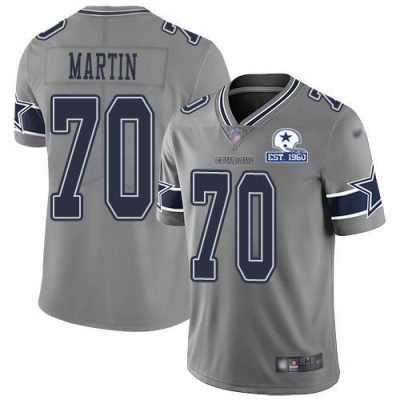 Nike Dallas Cowboys #70 Zack Martin Gray Stitched With Established In 1960 Patch NFL Limited Inverted Legend Jersey