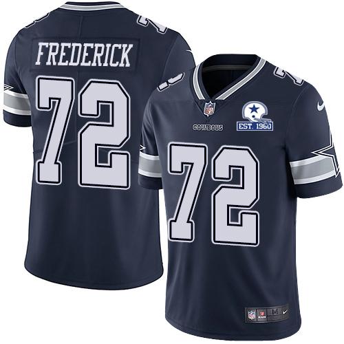Nike Dallas Cowboys #72 Travis Frederick Navy Blue Team Color Stitched With Established In 1960 Patch NFL Vapor Untouchable Limited Jersey