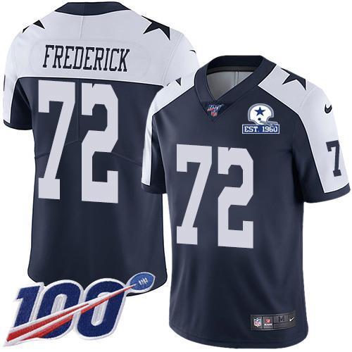 Nike Dallas Cowboys #72 Travis Frederick Navy Blue Thanksgiving Stitched With Established In 1960 Patch NFL 100th Season Vapor Untouchable Limited Th