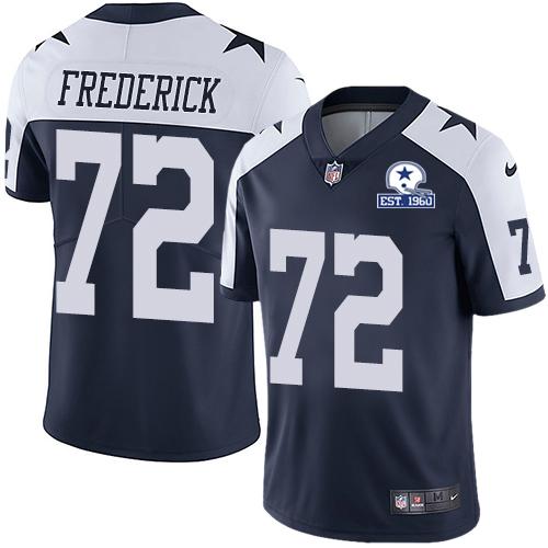 Nike Dallas Cowboys #72 Travis Frederick Navy Blue Thanksgiving Stitched With Established In 1960 Patch NFL Vapor Untouchable Limited Throwback Jerse