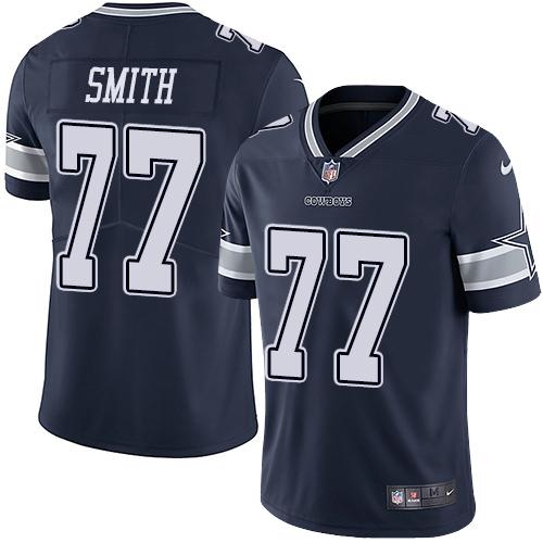 Nike Dallas Cowboys #77 Tyron Smith Navy Blue Team Color Stitched NFL Vapor Untouchable Limited Jersey