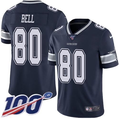 Nike Dallas Cowboys #80 Blake Bell Navy Blue Team Color Stitched NFL 100th Season Vapor Untouchable Limited Jersey