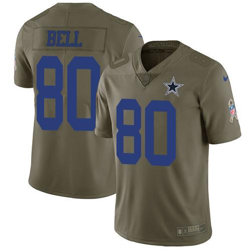 Nike Dallas Cowboys #80 Blake Bell Olive Stitched NFL Limited 2017 Salute To Service Jersey