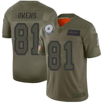 Nike Dallas Cowboys #81 Terrell Owens Camo Stitched NFL Limited 2019 Salute To Service Jersey