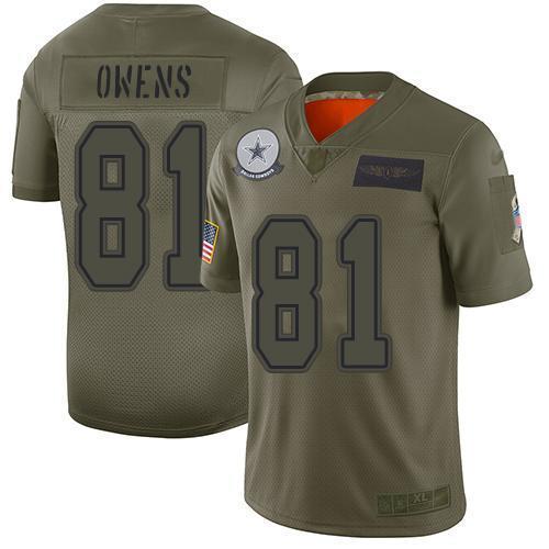Nike Dallas Cowboys #81 Terrell Owens Camo Stitched NFL Limited 2019 Salute To Service Jersey