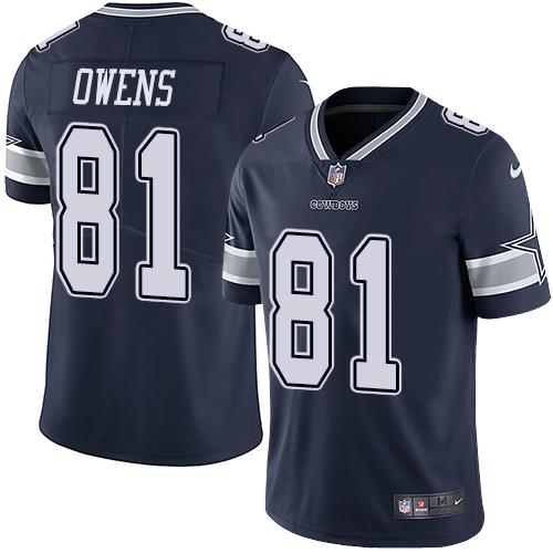 Nike Dallas Cowboys #81 Terrell Owens Navy Blue Team Color Stitched NFL Vapor Untouchable Limited Jersey