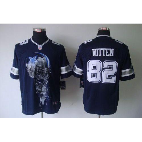 Nike Dallas Cowboys #82 Jason Witten Navy Blue Team Color Stitched NFL Helmet Tri-Blend Limited Jersey