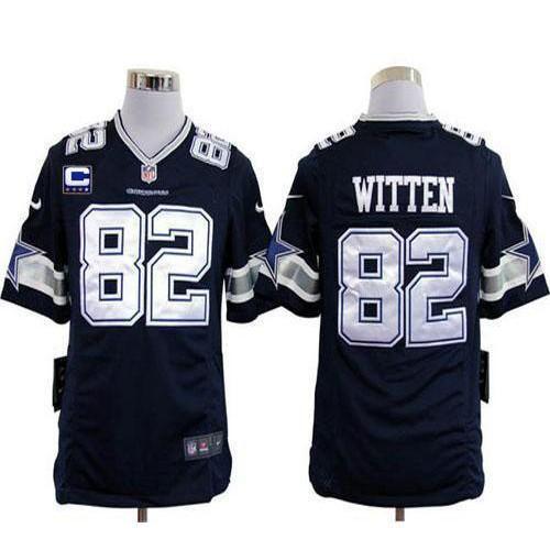Nike Dallas Cowboys #82 Jason Witten Navy Blue Team Color With C Patch Stitched NFL Game Jersey