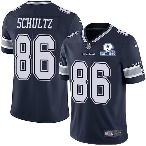 Nike Dallas Cowboys #86 Dalton Schultz Navy Blue Team Color Stitched With Established In 1960 Patch NFL Vapor Untouchable Limited Jersey