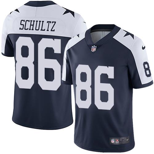 Nike Dallas Cowboys #86 Dalton Schultz Navy Blue Thanksgiving Stitched NFL Vapor Untouchable Limited Throwback Jersey