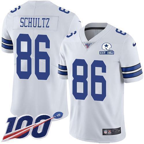 Nike Dallas Cowboys #86 Dalton Schultz White Stitched With Established In 1960 Patch NFL 100th Season Vapor Untouchable Limited Jersey