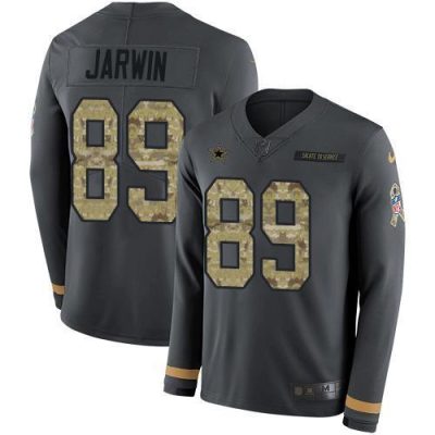 Nike Dallas Cowboys #89 Blake Jarwin Anthracite Salute to Service Stitched NFL Limited Therma Long Sleeve Jersey