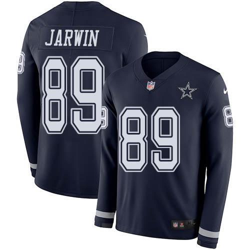 Nike Dallas Cowboys #89 Blake Jarwin Navy Blue Team Color Stitched NFL Limited Therma Long Sleeve Jersey