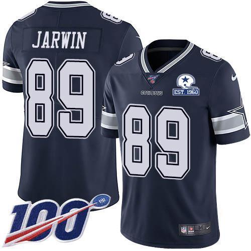 Nike Dallas Cowboys #89 Blake Jarwin Navy Blue Team Color Stitched With Established In 1960 Patch NFL 100th Season Vapor Untouchable Limited Jersey M