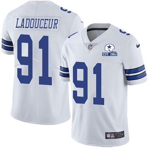 Nike Dallas Cowboys #91 L.P. Ladouceur White Stitched With Established In 1960 Patch NFL Vapor Untouchable Limited Jersey