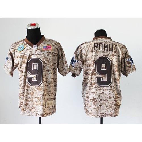 Nike Dallas Cowboys #9 Tony Romo Camo Stitched NFL New Elite USMC Jersey