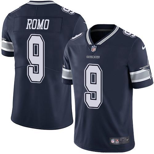 Nike Dallas Cowboys #9 Tony Romo Navy Blue Team Color Stitched NFL Vapor Untouchable Limited Jersey