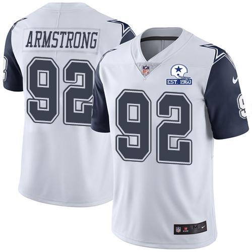Nike Dallas Cowboys #92 Dorance Armstrong White Stitched With Established In 1960 Patch NFL Limited Rush Jersey