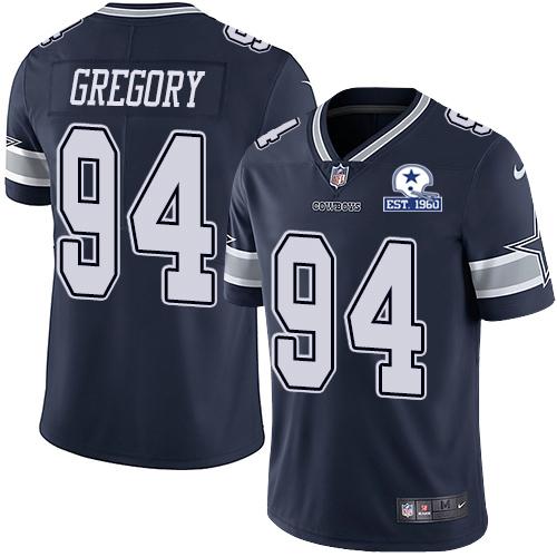 Nike Dallas Cowboys #94 Randy Gregory Navy Blue Team Color Stitched With Established In 1960 Patch NFL Vapor Untouchable Limited Jersey