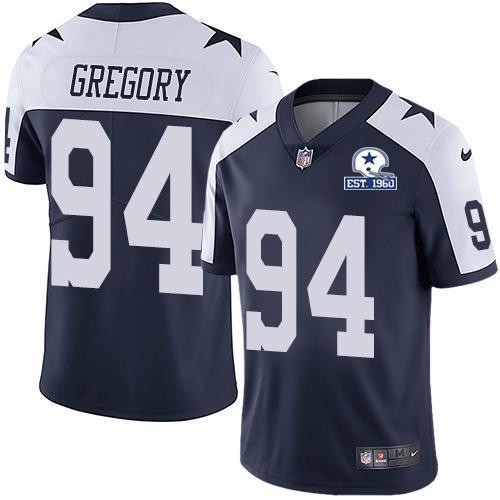 Nike Dallas Cowboys #94 Randy Gregory Navy Blue Thanksgiving Stitched With Established In 1960 Patch NFL Vapor Untouchable Limited Throwback Jersey M