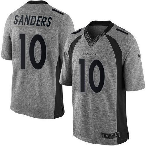 Nike Denver Broncos #10 Emmanuel Sanders Gray Stitched NFL Limited Gridiron Gray Jersey