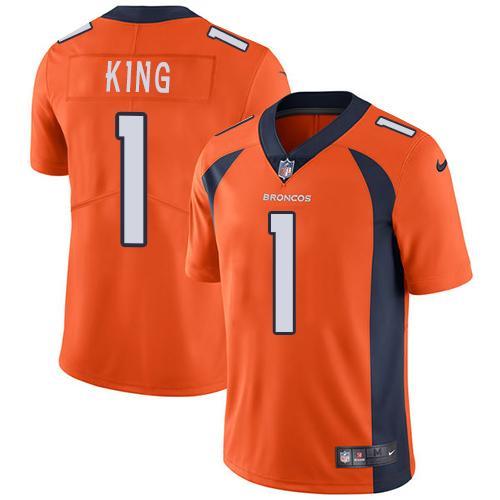 Nike Denver Broncos #1 Marquette King Orange Team Color Stitched NFL Vapor Untouchable Limited Jersey