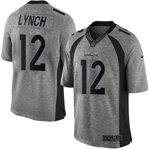 Nike Denver Broncos #12 Paxton Lynch Gray Stitched NFL Limited Gridiron Gray Jersey