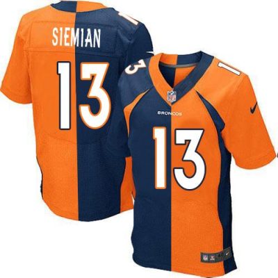 Nike Denver Broncos #13 Trevor Siemian Orange/Navy Blue Stitched NFL Elite Split Jersey