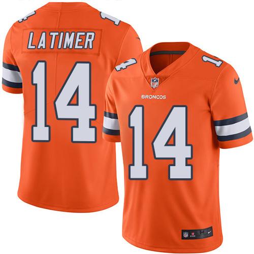 Nike Denver Broncos #14 Cody Latimer Orange Stitched NFL Limited Rush Jersey