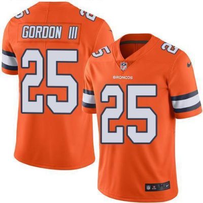 Nike Denver Broncos #25 Melvin Gordon III Orange Stitched NFL Limited Rush Jersey