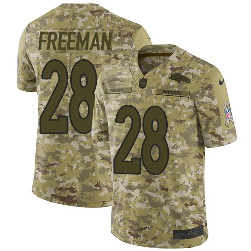 Nike Denver Broncos #28 Royce Freeman Camo Stitched NFL Limited 2018 Salute To Service Jersey