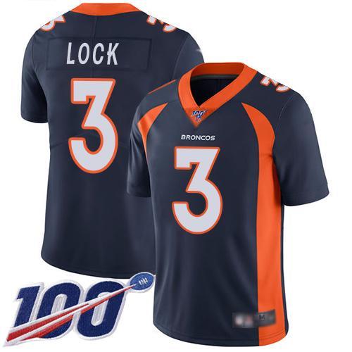 Nike Denver Broncos #3 Drew Lock Navy Blue Alternate Stitched NFL 100th Season Vapor Limited Jersey
