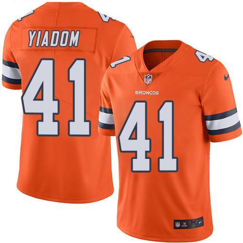 Nike Denver Broncos #41 Isaac Yiadom Orange Stitched NFL Limited Rush Jersey
