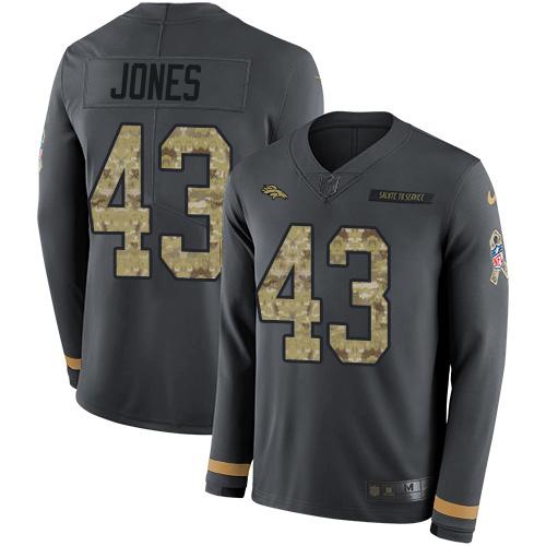 Nike Denver Broncos #43 Joe Jones Anthracite Salute to Service Stitched NFL Limited Therma Long Sleeve Jersey