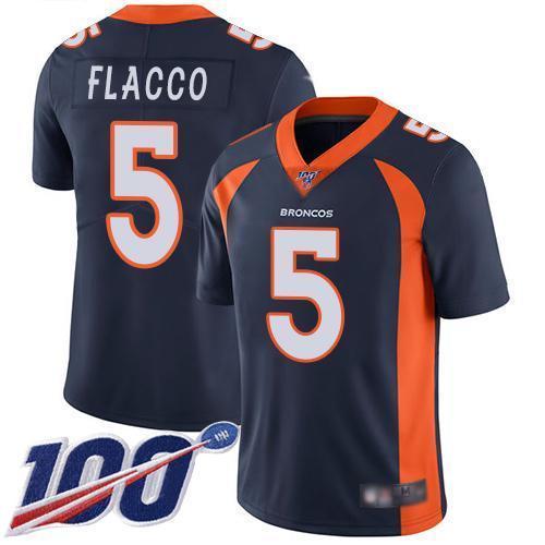 Nike Denver Broncos #5 Joe Flacco Navy Blue Alternate Stitched NFL 100th Season Vapor Limited Jersey