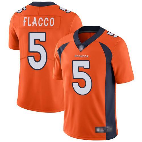 Nike Denver Broncos #5 Joe Flacco Orange Team Color Stitched NFL Vapor Untouchable Limited Jersey