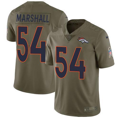 Nike Denver Broncos #54 Brandon Marshall Olive Stitched NFL Limited 2017 Salute to Service Jersey