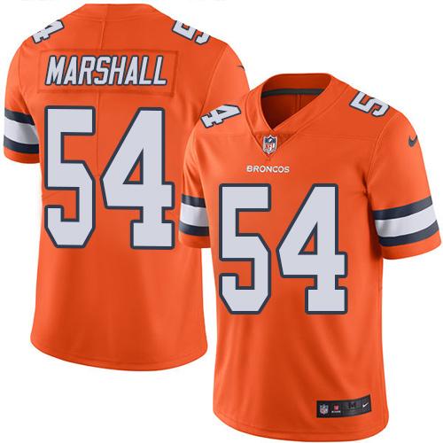 Nike Denver Broncos #54 Brandon Marshall Orange Stitched NFL Limited Rush Jersey