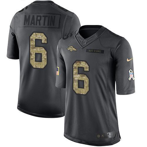 Nike Denver Broncos #6 Sam Martin Black Stitched NFL Limited 2016 Salute to Service Jersey